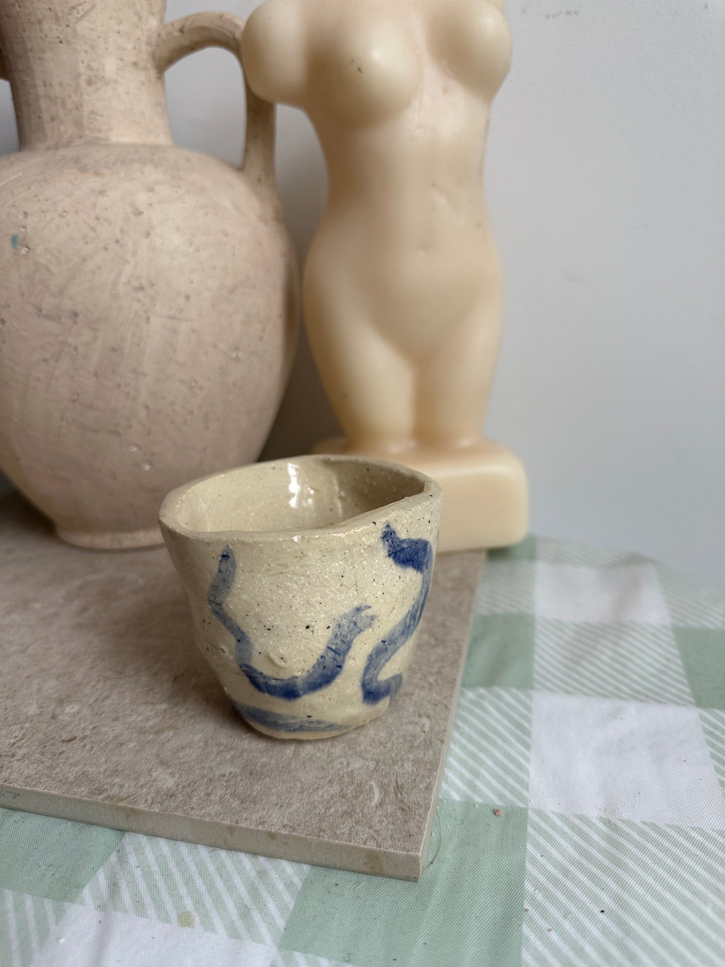 Ceramics: Blue Swirl Succulent Pot