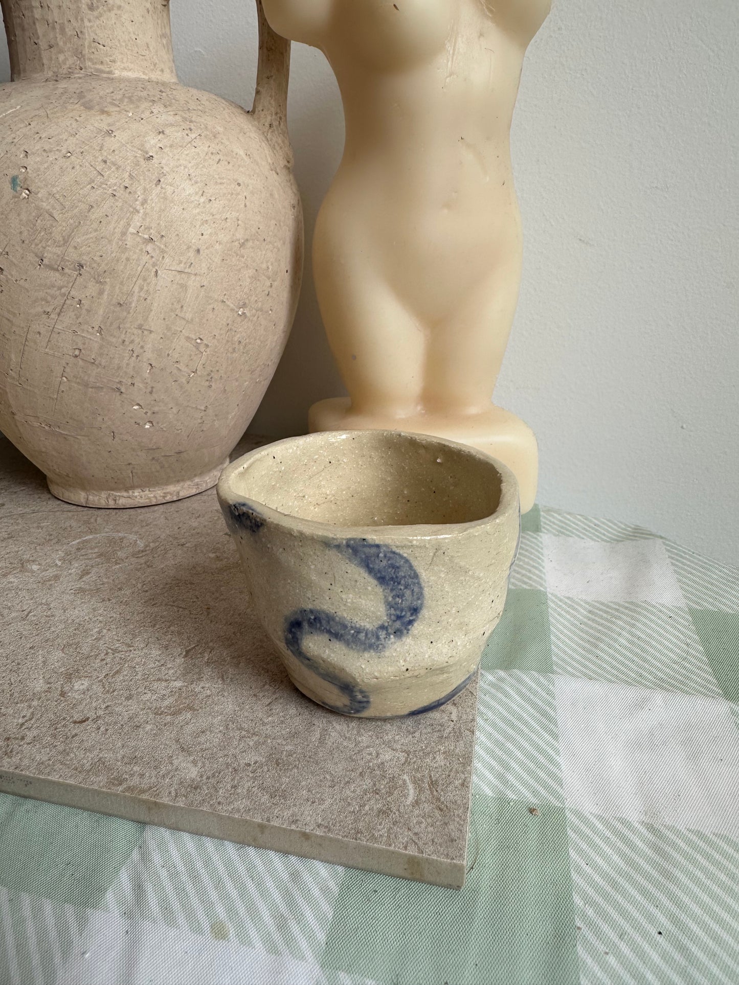 Ceramics: Blue Swirl Succulent Pot